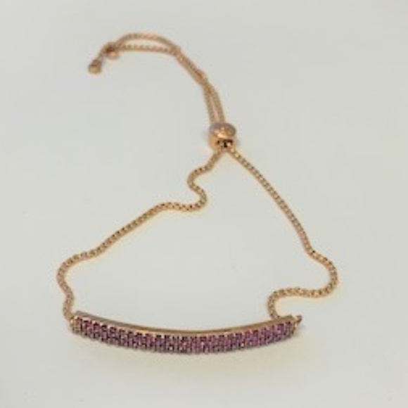 henri bendel Jewelry - Henri Bendel Fushia Rhinestone Adjustable Bracelet